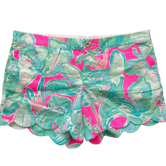 Lilly Pulitzer Buttercup Scallop Billy Blue Shorts Size 16 - Picture 3 of 9